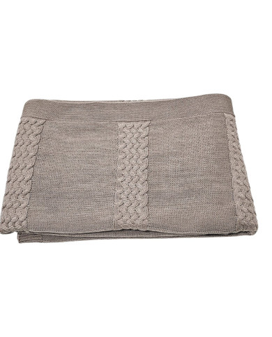 Вязаное одеяло из мериноса 150x200 см – FLORENCE TAUPE Вязаное одеяло из мериноса 150x200 см – FLORENCE TAUPE