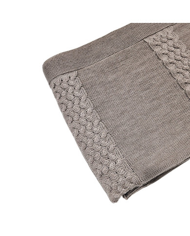 Koc dzianinowy z wełny MERINO 150x200 cm – FLORENCE TAUPE Koc dzianinowy z wełny MERINO 150x200 cm – FLORENCE TAUPE
