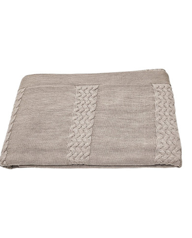 Вязаное одеяло из мериноса 150x200 см – FLORENCE NUDE Вязаное одеяло из мериноса 150x200 см – FLORENCE NUDE