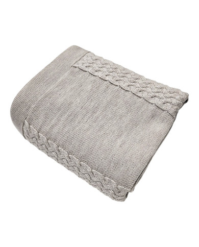 Вязаное одеяло из мериноса 150x200 см – FLORENCE SAND