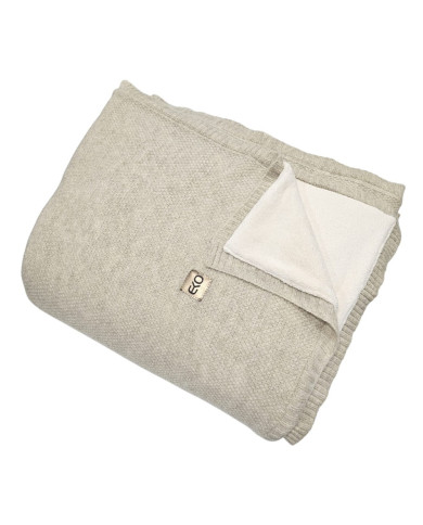 Couverture tricotée avec doublure en fausse fourrure 150 x 200 cm – MILANO DUO LATTE Couverture tricotée avec doublure en fausse fourrure 150 x 200 cm – MILANO DUO LATTE