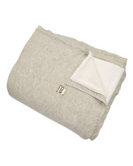 Couverture tricotée avec doublure en fausse fourrure 150 x 200 cm – MILANO DUO LATTE Couverture tricotée avec doublure en fausse fourrure 150 x 200 cm – MILANO DUO LATTE