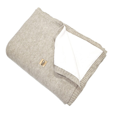 Knitted Blanket with Faux Fur Lining 150x200 cm – MILANO DUO TAUPE