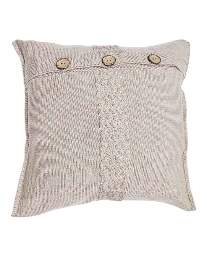 Strickkissenbezug aus Merinowolle, 45 x 45 cm – FLORENCE NUDE Strickkissenbezug aus Merinowolle, 45 x 45 cm – FLORENCE NUDE