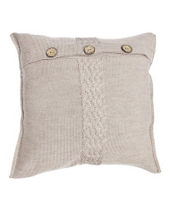 Taie d'oreiller tricotée en laine mérinos 45 x 45 cm – FLORENCE NUDE Taie d'oreiller tricotée en laine mérinos 45 x 45 cm – FLORENCE NUDE
