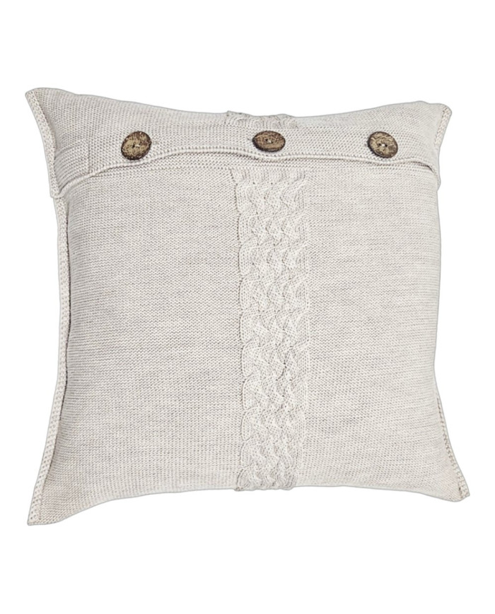 Pletená obliečka na vankúš z merino vlny 45x45 cm – FLORENCE  SAND Pletená obliečka na vankúš z merino vlny 45x45 cm – FLORENCE  SAND