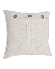Pletená obliečka na vankúš z merino vlny 45x45 cm – FLORENCE  SAND Pletená obliečka na vankúš z merino vlny 45x45 cm – FLORENCE  SAND
