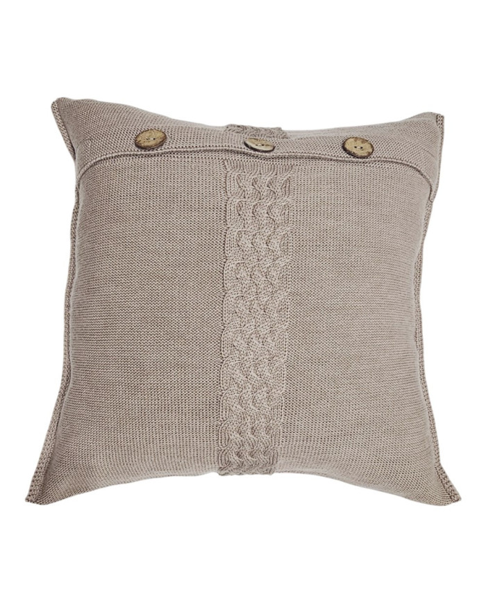 Pletena jastučnica od merino vune 45x45 cm – FLORENCE  TAUPE Pletena jastučnica od merino vune 45x45 cm – FLORENCE  TAUPE