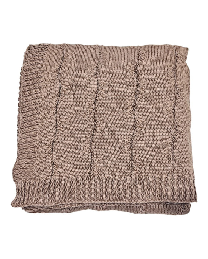 Cotton and Cashmere Knitted Blanket 150x200 cm  ROMA CHOCOLATE Cotton and Cashmere Knitted Blanket 150x200 cm  ROMA CHOCOLATE