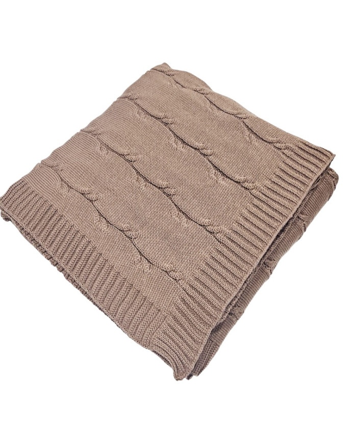 Couverture en coton et cachemire 150 x 200 cm ROMA CHOCOLATE Couverture en coton et cachemire 150 x 200 cm ROMA CHOCOLATE