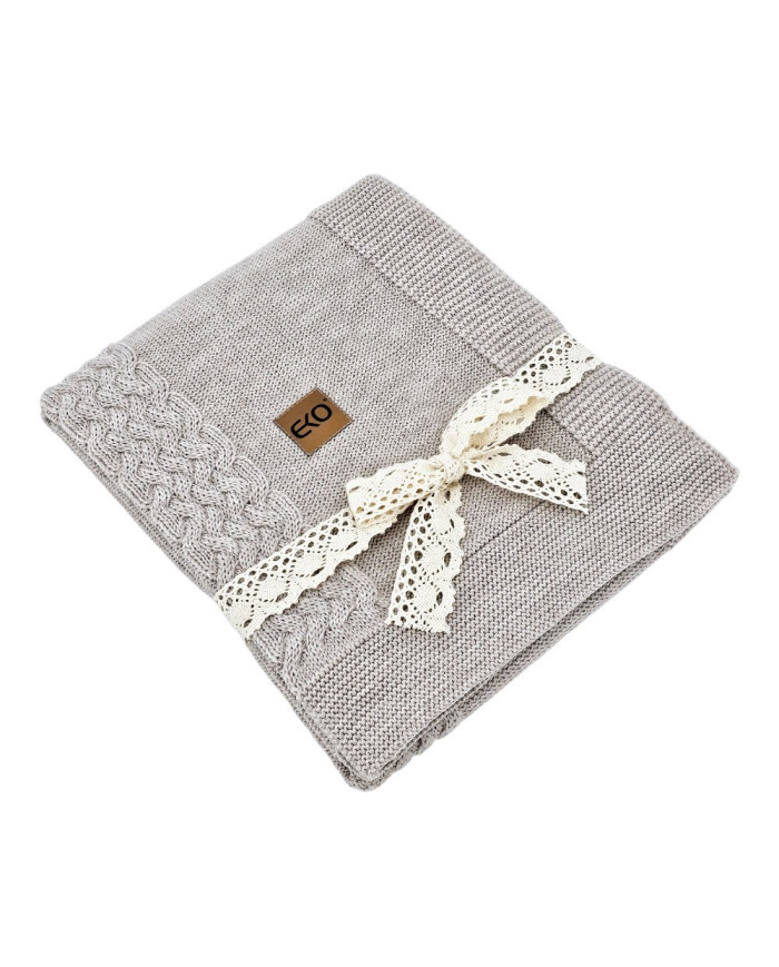 Pletena dekica od merino vune 80x100 cm - SAND