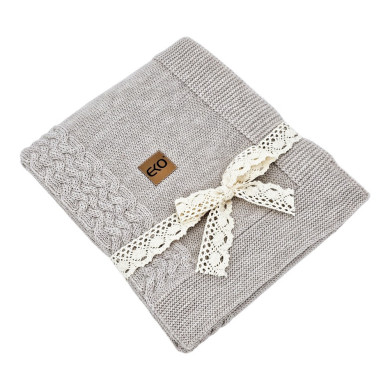 Merinógyapjú Kötött Takaró 80x100 cm - SAND