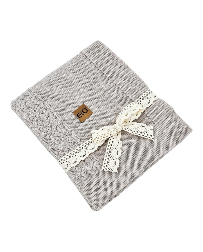 Pletena dekica od merino vune 80x100 cm - SAND