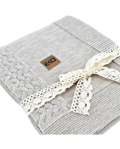 Merino Wool Knitted Blanket 80x100 cm - SAND