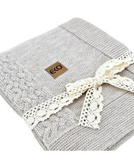 Merinógyapjú Kötött Takaró 80x100 cm - SAND