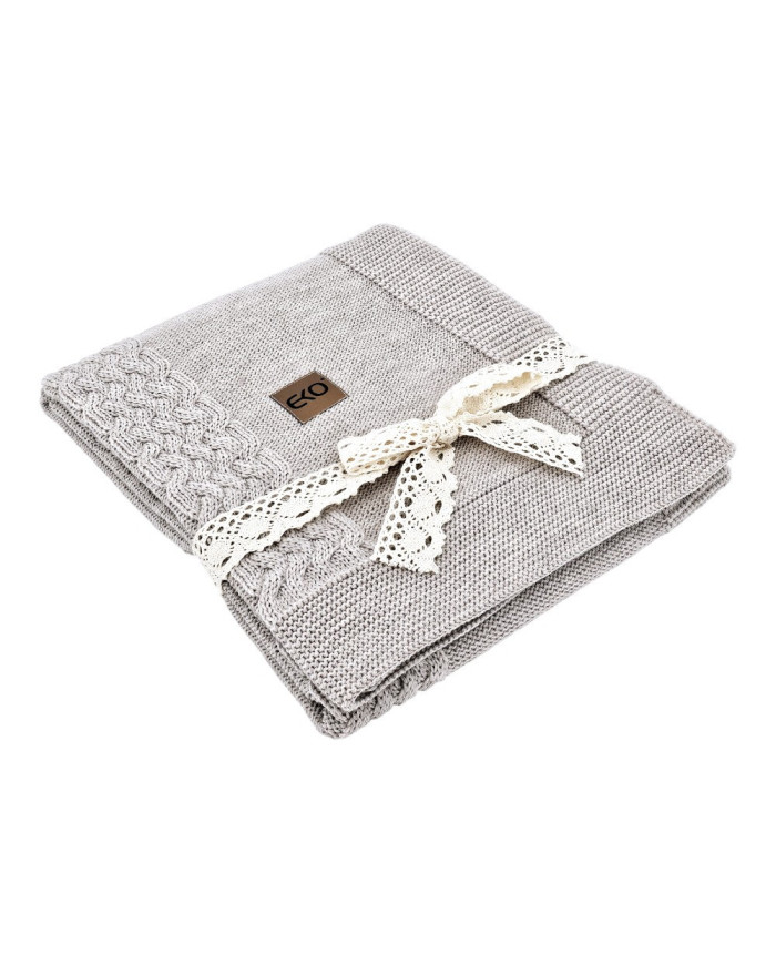 Kocyk dzianinowy z wełny MERINO SAND