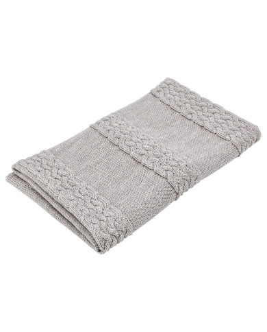 Kocyk dzianinowy z wełny MERINO SAND