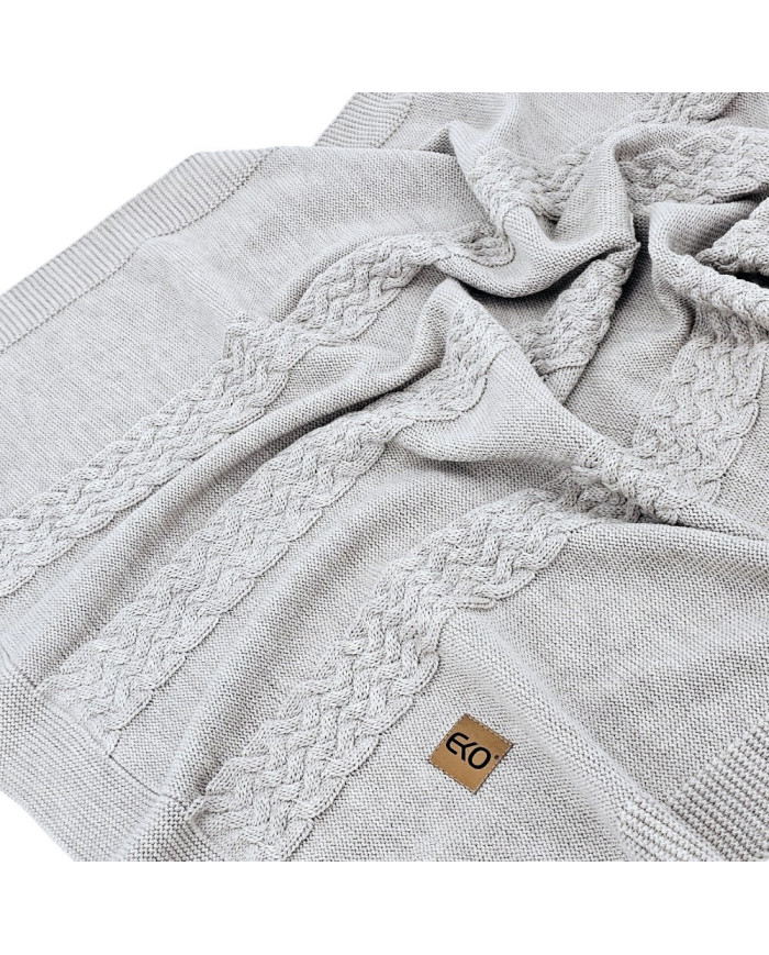 Kocyk dzianinowy z wełny MERINO SAND