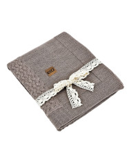 Merinowoll-Strickdecke 80 x 100 cm –  TAUPE