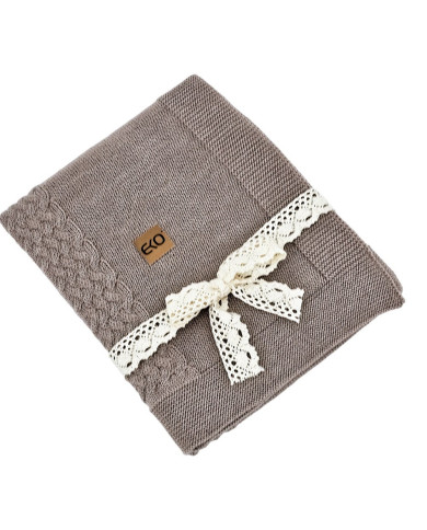 Pletená deka z merino vlny 80x100 cm -  TAUPE