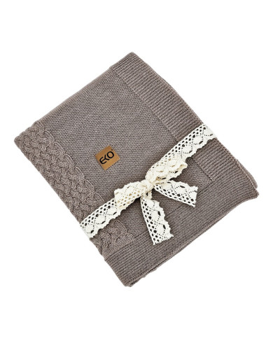 Pletená deka z merino vlny 80x100 cm -  TAUPE