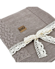 Pletená deka z merino vlny 80x100 cm -  TAUPE