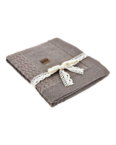 Вязаное одеяло из мериносовой шерсти 80x100 см —  TAUPE