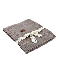 Merino Wool Knitted Blanket 80x100 cm -  TAUPE
