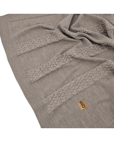 Merino Wool Knitted Blanket 80x100 cm -  TAUPE