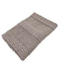 Pletená deka z merino vlny 80x100 cm -  TAUPE