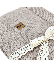 Merino Wool Knitted Blanket 80x100 cm -  NUDE