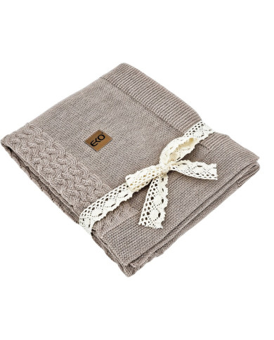 Merino Wool Knitted Blanket 80x100 cm -  NUDE