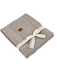 Merino Wool Knitted Blanket 80x100 cm -  NUDE