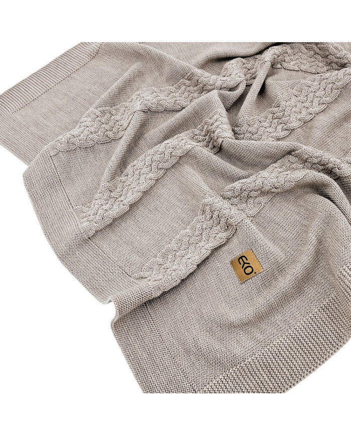 Merino Wool Knitted Blanket 80x100 cm -  NUDE