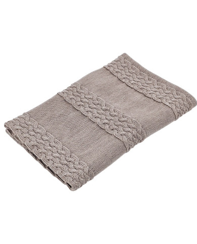 Merino Wool Knitted Blanket 80x100 cm -  NUDE