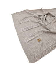 Merino Wool Knitted Blanket 80x100 cm -  NUDE