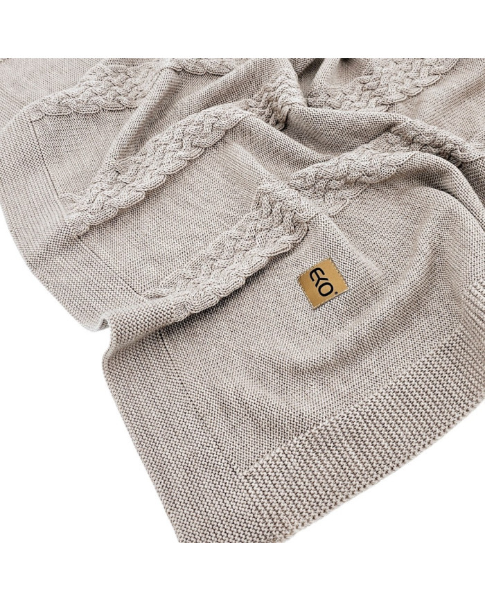 Merino Wool Knitted Blanket 80x100 cm -  NUDE