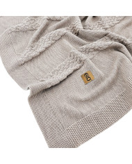 Merino Wool Knitted Blanket 80x100 cm -  NUDE