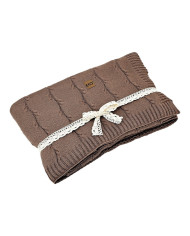 Вязаное одеяло из хлопка и кашемира 150x200 см  ROMA CHOCOLATE