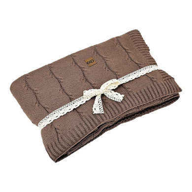 Pamut és Kasmír Kötött Takaró 150x200 cm ROMA CHOCOLATE