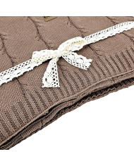 Cotton and Cashmere Knitted Blanket 150x200 cm  ROMA CHOCOLATE