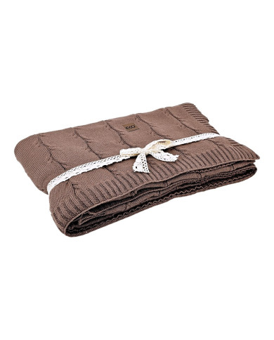 Cotton and Cashmere Knitted Blanket 150x200 cm  ROMA CHOCOLATE