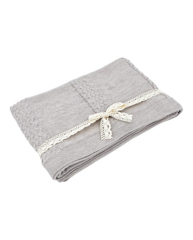 Вязаное одеяло из мериноса 150x200 см – FLORENCE SAND
