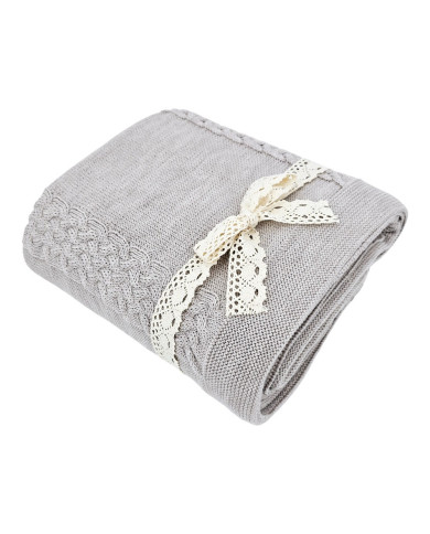Вязаное одеяло из мериноса 150x200 см – FLORENCE SAND