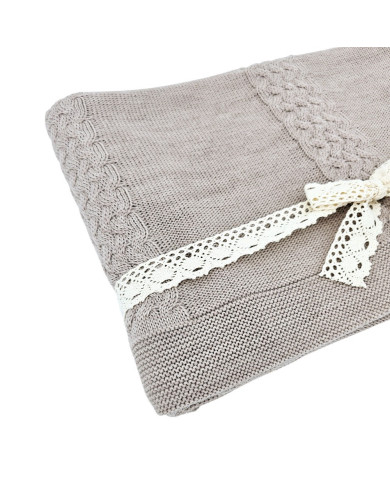 MERINO wool knitted blanket 150x200 cm – FLORENCE NUDE
