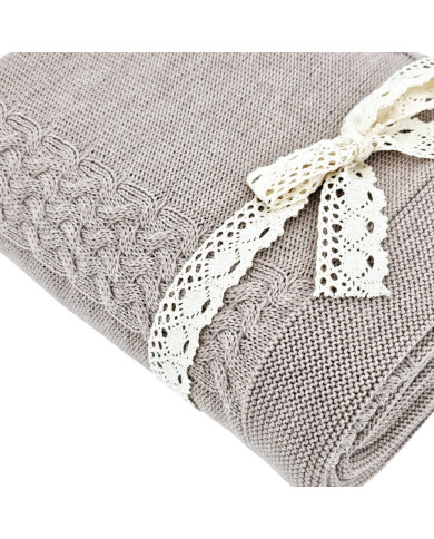 MERINO wool knitted blanket 150x200 cm – FLORENCE NUDE