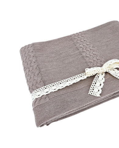 MERINO wool knitted blanket 150x200 cm – FLORENCE TAUPE