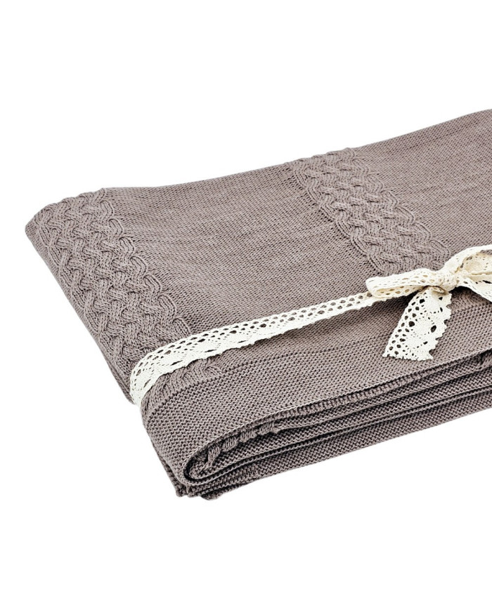 MERINO pletena deka 150x200 cm – FLORENCE TAUPE