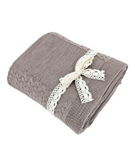 Вязаное одеяло из мериноса 150x200 см – FLORENCE TAUPE