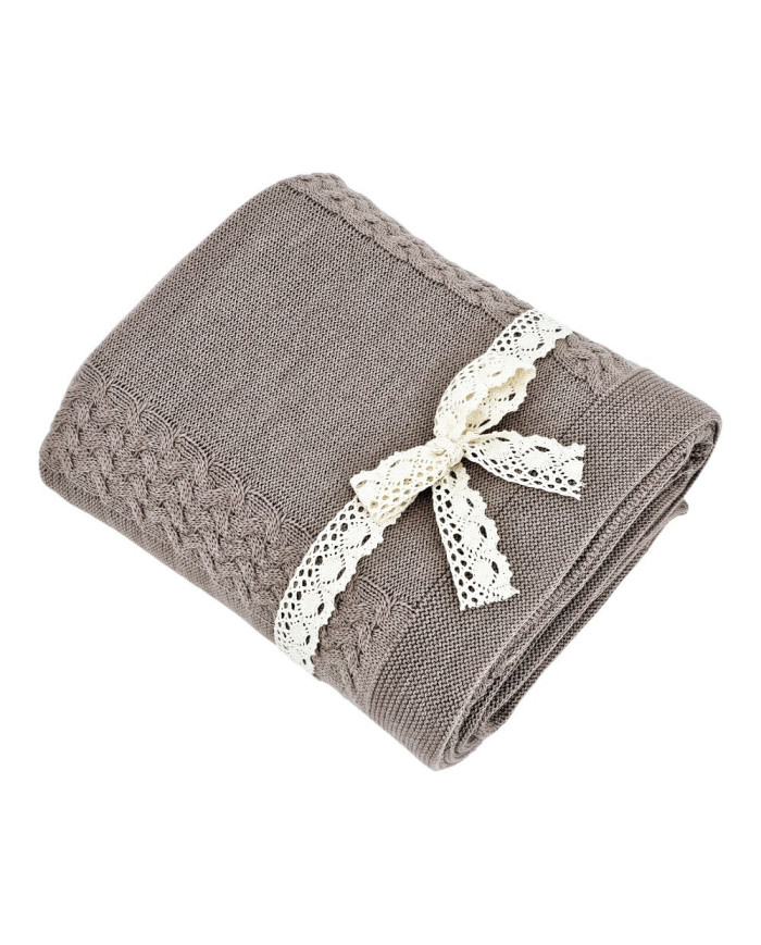 MERINO wool knitted blanket 150x200 cm – FLORENCE TAUPE